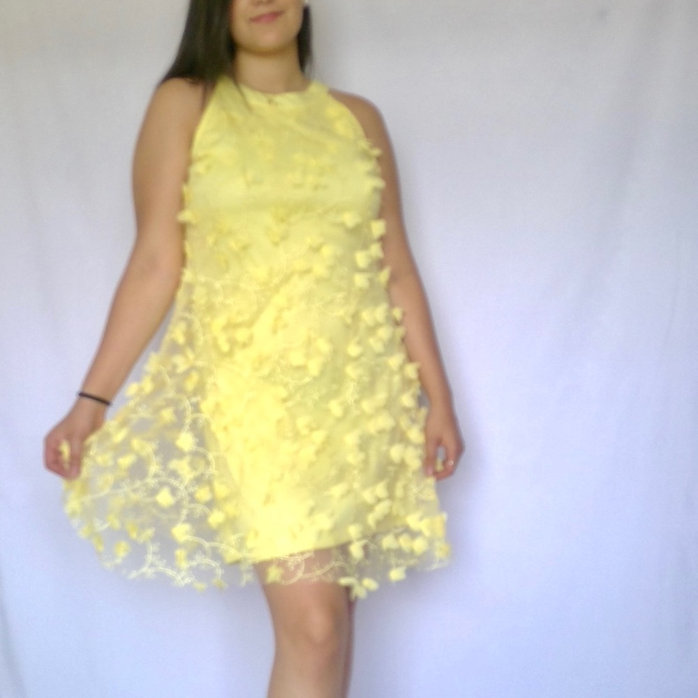NWT Jax Black Label size 2, 3D floral yellow! - Picture 4 of 7